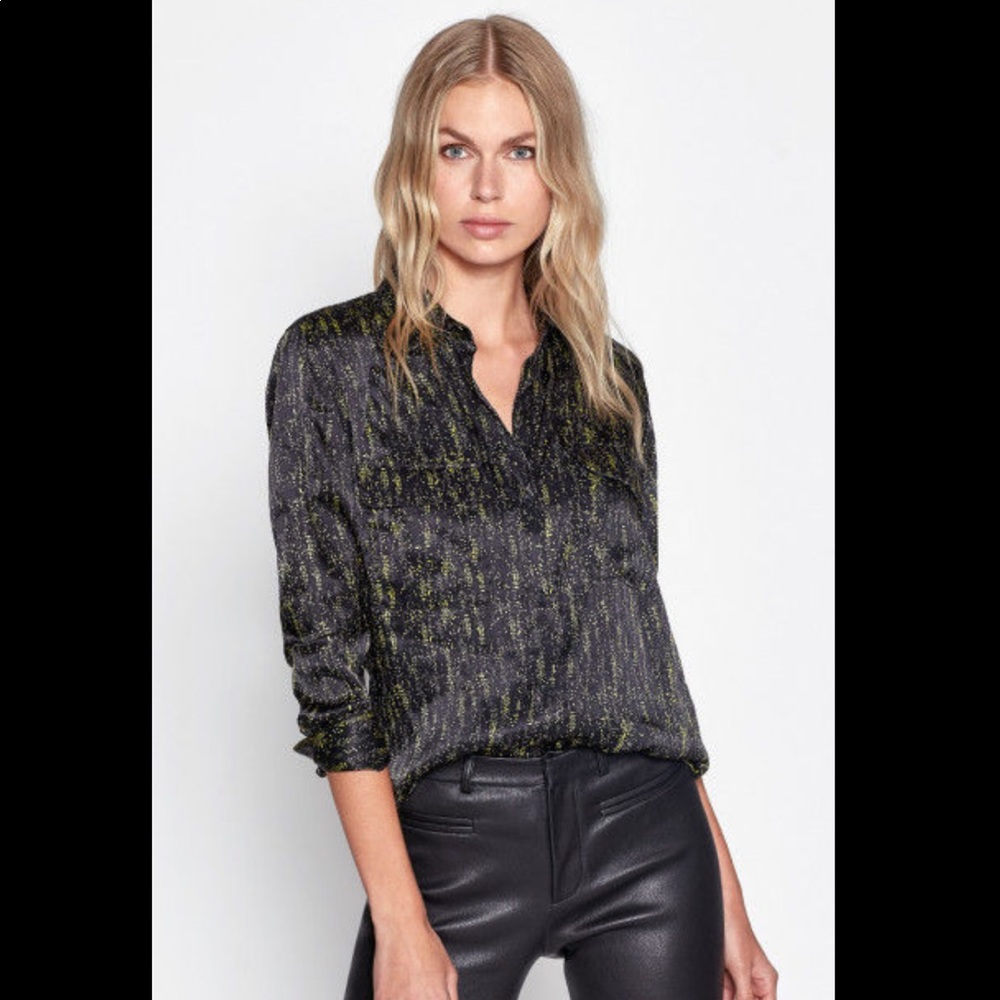 Equipment Signature Shirt Celery Multi
